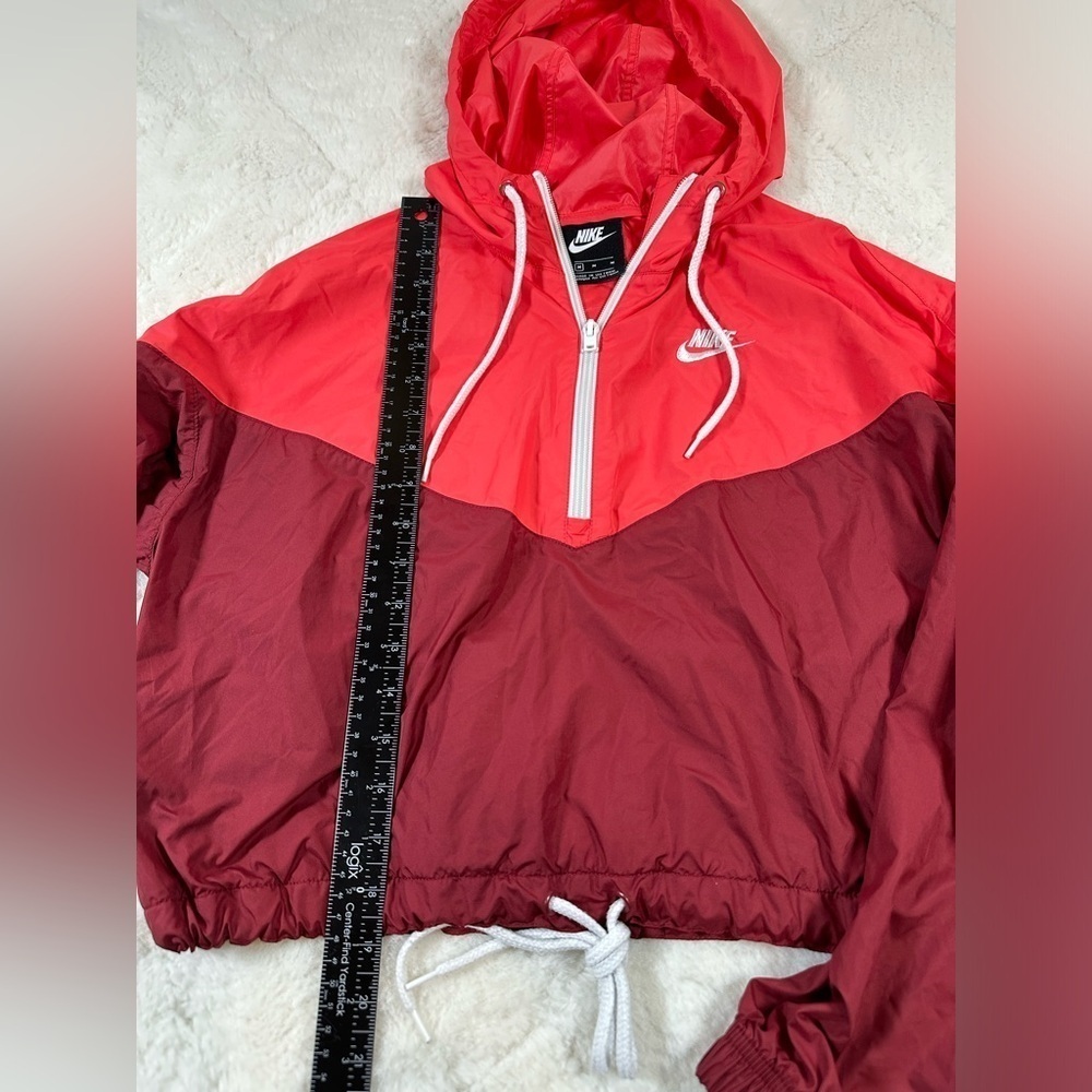 Women's Nike Jacket Heritage Windbreaker Medium color block orange red maroon - Picture 3 of 9